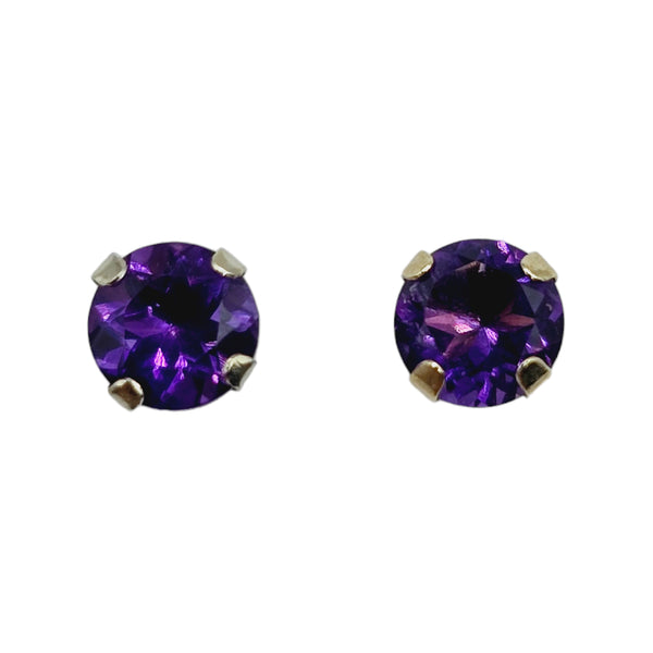 14KT Yellow Gold 5x5mm Genuine Gemstone Stud Earrings