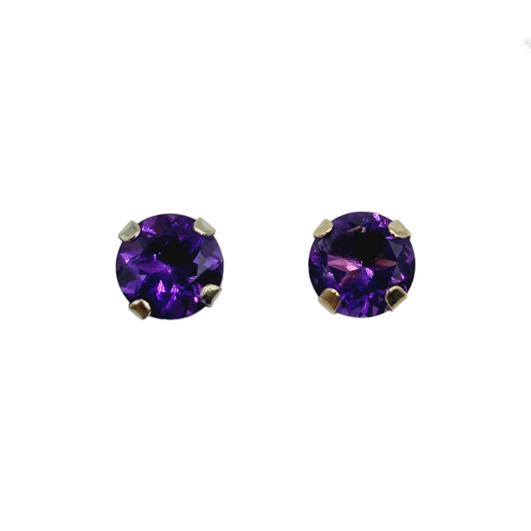 14KT Yellow Gold 4x4mm Genuine Gemstone Stud Earrings