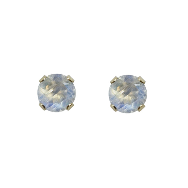 14KT Yellow Gold 4x4mm Genuine Gemstone Stud Earrings