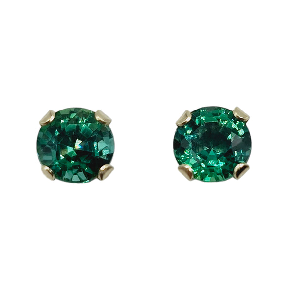 14KT Yellow Gold 5x5mm Genuine Gemstone Stud Earrings