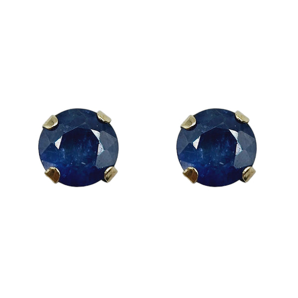 14KT Yellow Gold 5x5mm Genuine Gemstone Stud Earrings
