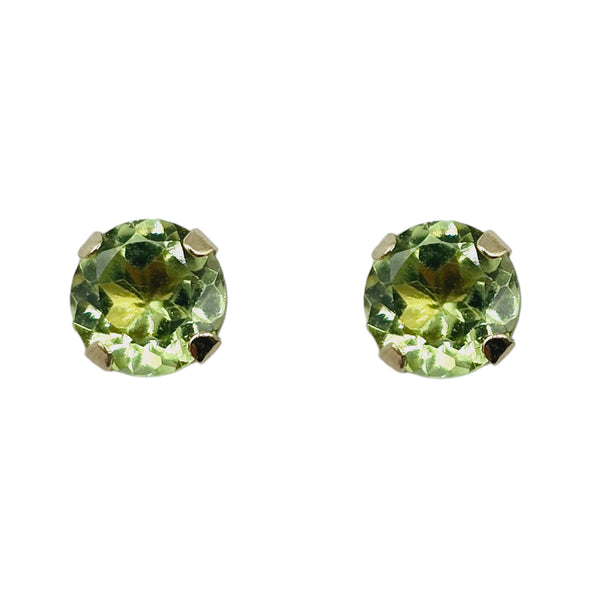 14KT Yellow Gold 5x5mm Genuine Gemstone Stud Earrings