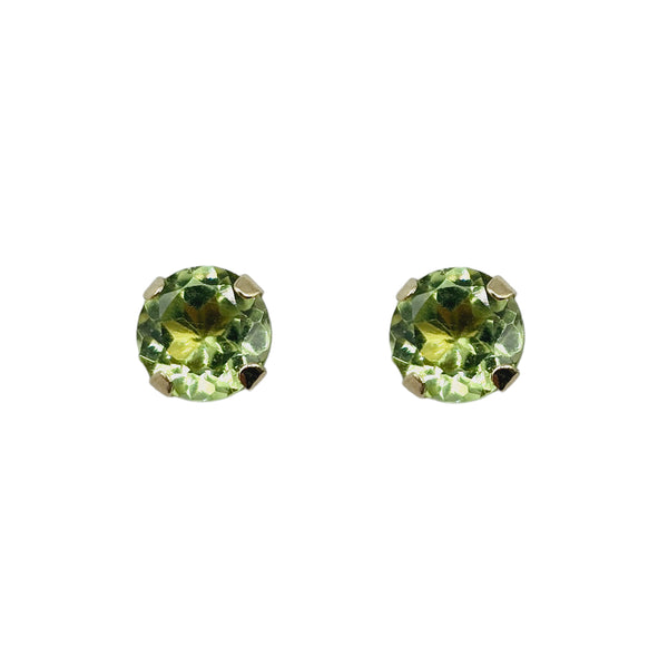 14KT Yellow Gold 4x4mm Genuine Gemstone Stud Earrings