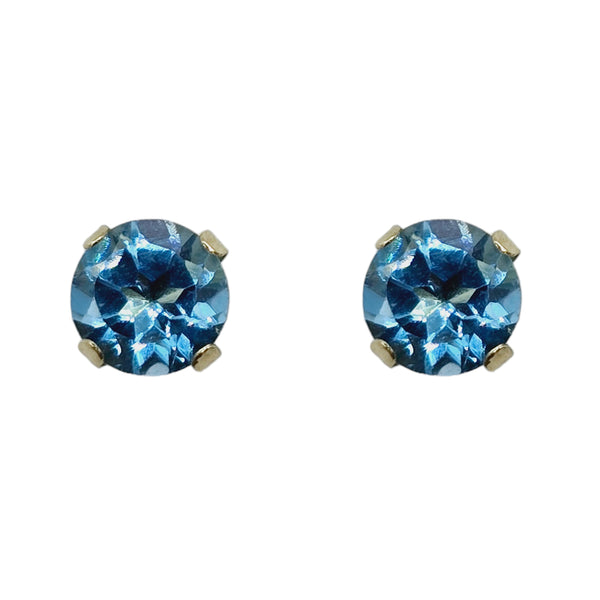 14KT Yellow Gold 5x5mm Genuine Gemstone Stud Earrings