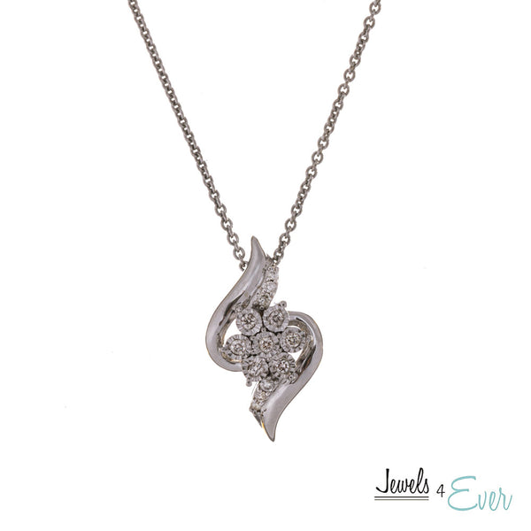 Sterling Silver Diamond Pendant with Chain
