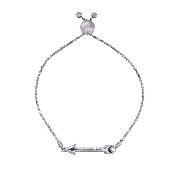 925 Silver Bolo Style Bracelet with Diamonds