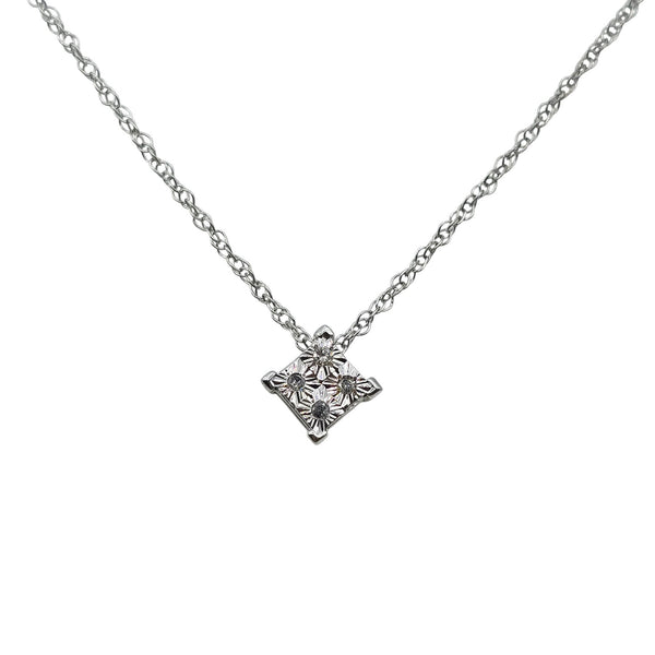 Sterling Silver Diamond Pendant with Chain