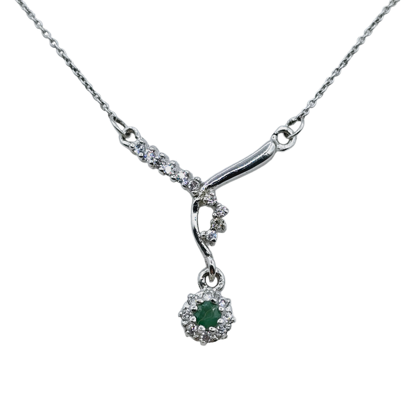 Sterling Silver Gemstones and CZ Set of Earrings and Necklace
