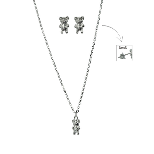 Sterling Silver Set of Necklace and Earrings