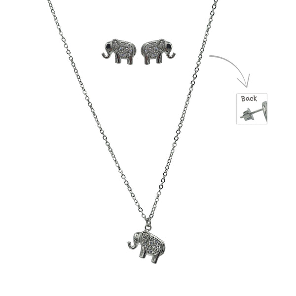 Sterling Silver Set of Necklace and Earrings