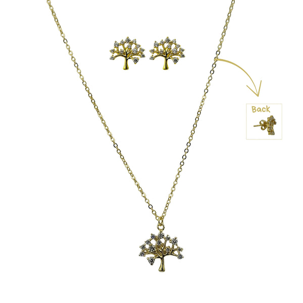Sterling Silver Set of Necklace and Earrings