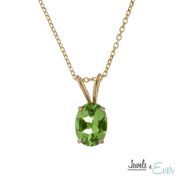 10KT Yellow Gold 8x6 mm Genuine Gemstone Pendant