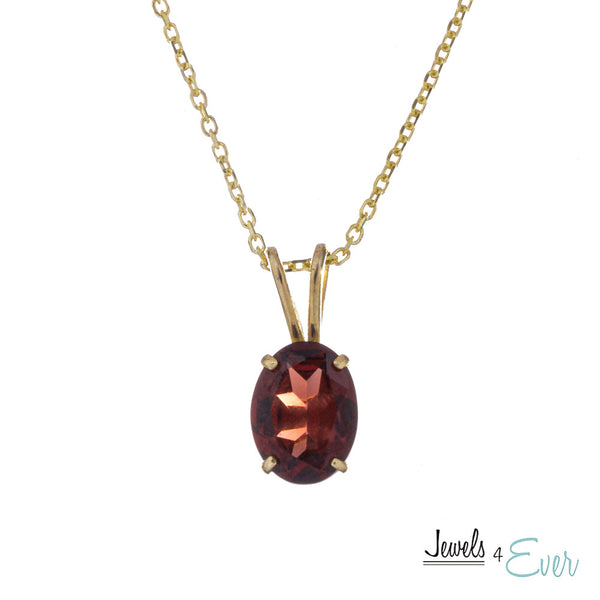 10KT Yellow Gold 8x6 mm Genuine Gemstone Pendant