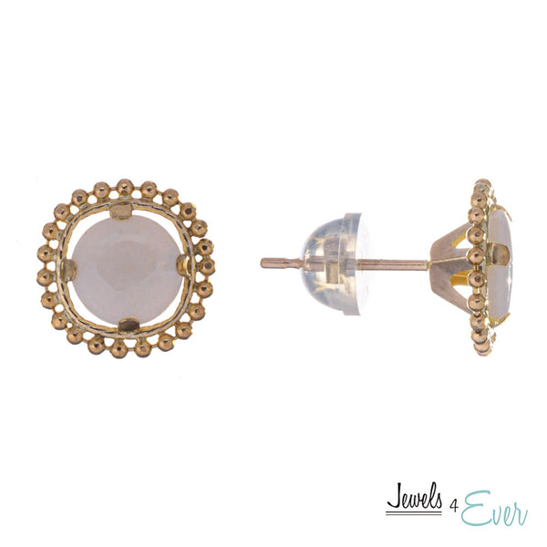 10kt Yellow Gold 6mm Milgrain Gemstone Stud Earrings