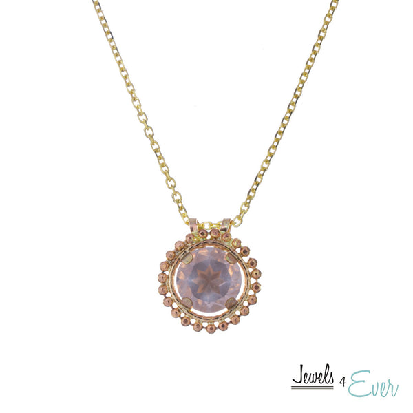10kt Yellow Gold 6mm Milgrain Gemstone Pendant