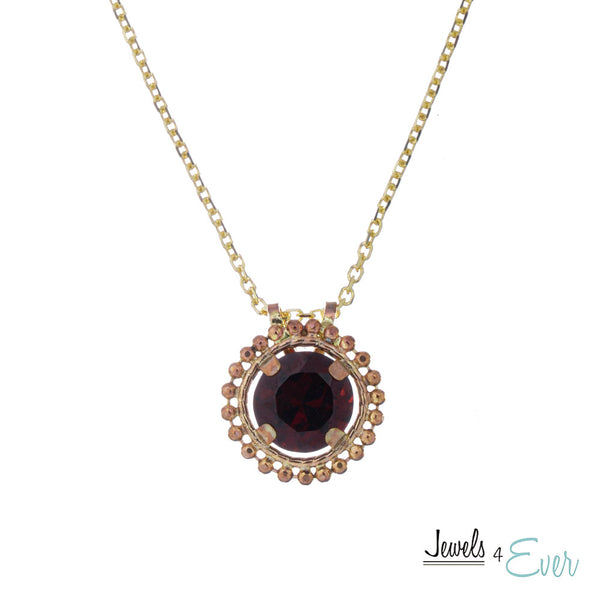 10kt Yellow Gold 6mm Milgrain Gemstone Pendant