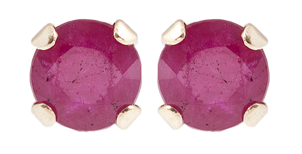 14KT Yellow Gold 3x3mm Genuine Gemstone Stud Earrings