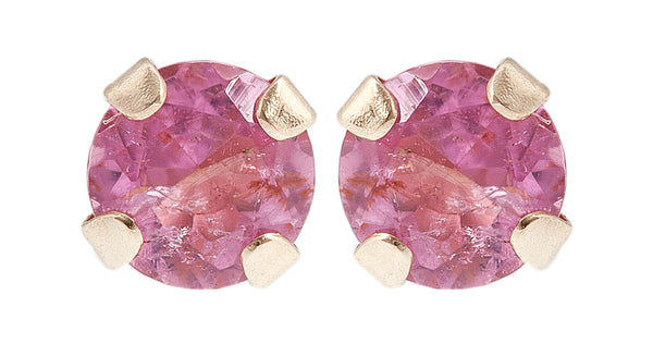 14KT Yellow Gold 3x3mm Genuine Gemstone Stud Earrings