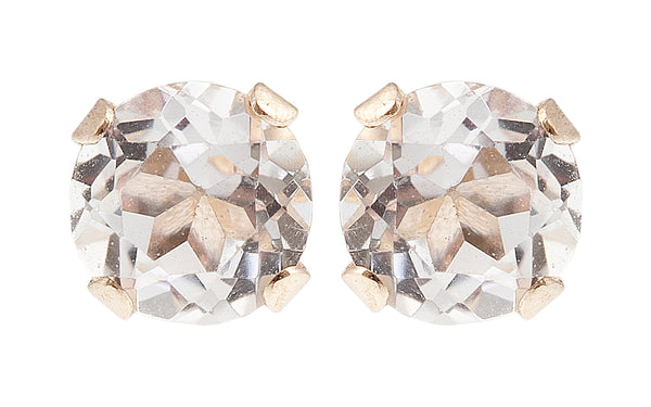 14KT Yellow Gold 3x3mm Genuine Gemstone Stud Earrings