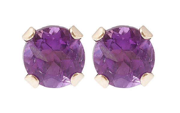 14KT Yellow Gold 3x3mm Genuine Gemstone Stud Earrings