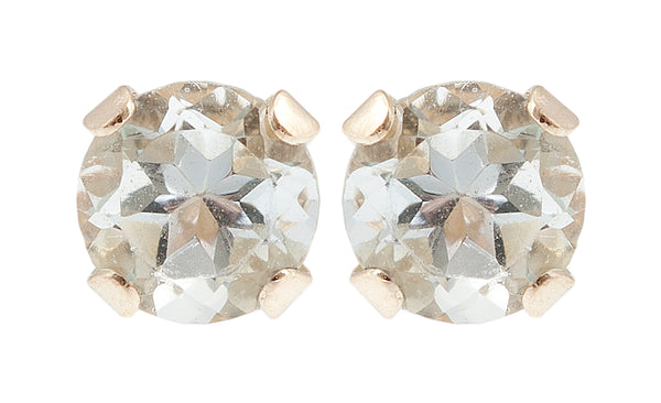 14KT Yellow Gold 3x3mm Genuine Gemstone Stud Earrings