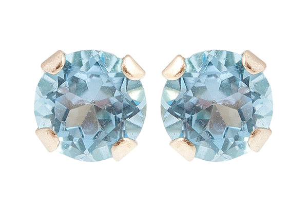14KT Yellow Gold 3x3mm Genuine Gemstone Stud Earrings