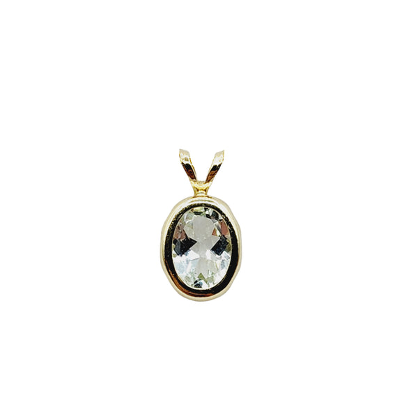 14kt Yellow Gold Gemstone 8x6mm Bezel Pendant