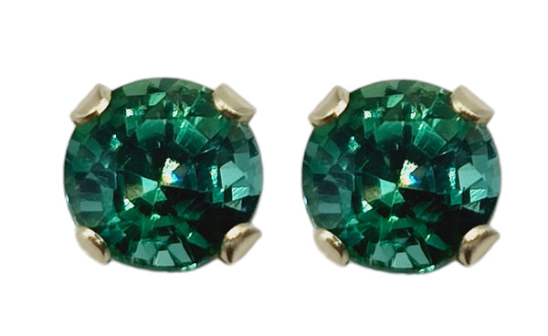14KT Yellow Gold 3x3mm Genuine Gemstone Stud Earrings