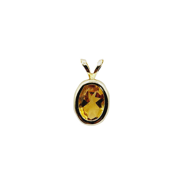 14kt Yellow Gold Gemstone 8x6mm Bezel Pendant