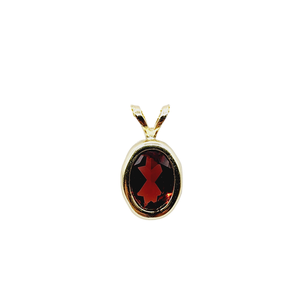 14kt Yellow Gold Gemstone 8x6mm Bezel Pendant