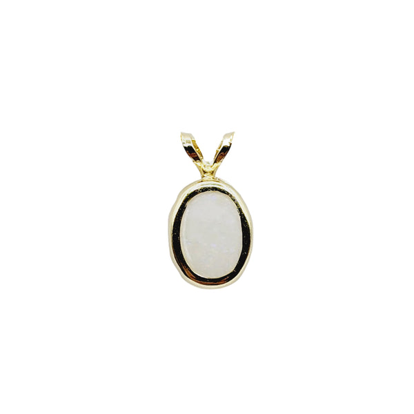 14kt Yellow Gold Gemstone 8x6mm Bezel Pendant