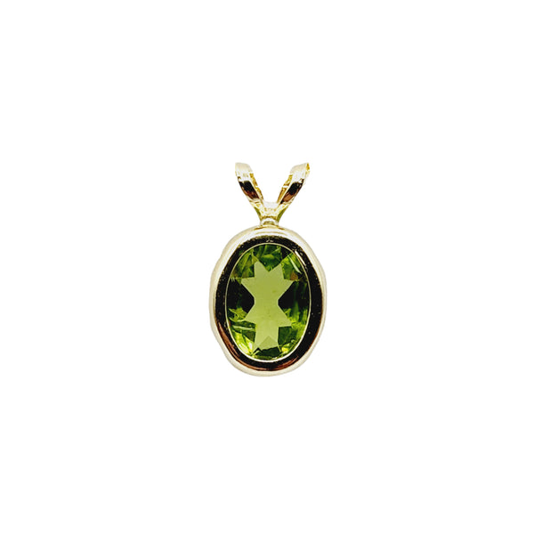 14kt Yellow Gold Gemstone 8x6mm Bezel Pendant