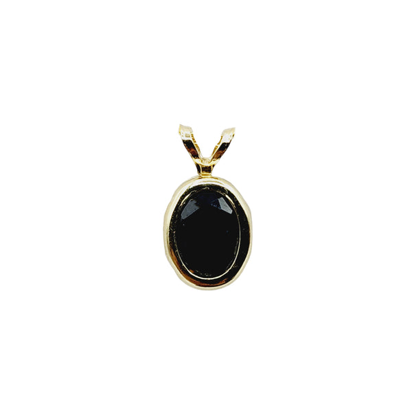14kt Yellow Gold Gemstone 8x6mm Bezel Pendant