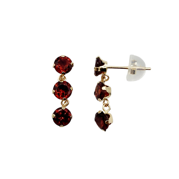 14K Yellow Gold 6 Genuine Gemstones 4x4mm Stud Earrings