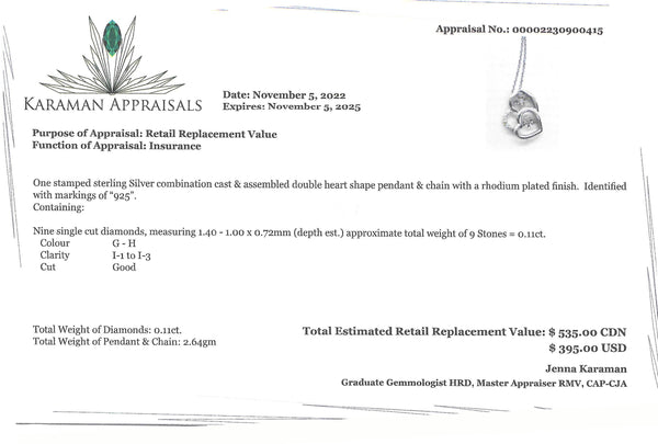 Sterling Silver Diamond Pendant with Chain