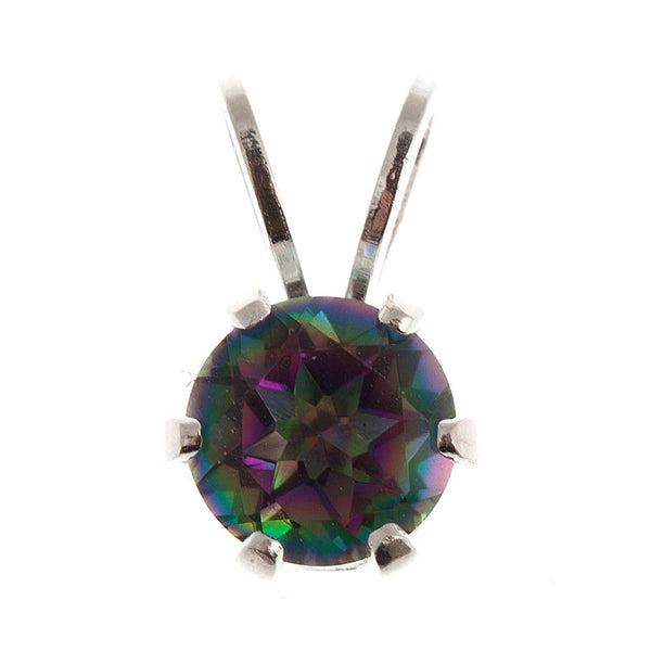 Affordable and ElegantSterling Silver Pendant with 5 mm Genuine Gemstone