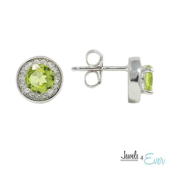 925 Sterling Silver Gemstone and CZ Earrings