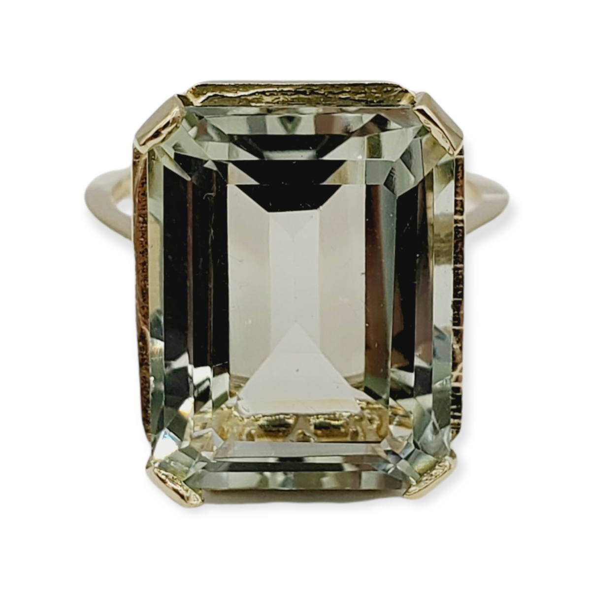 14K Yellow Gold Ring Set With Genuine Gemstones 16x12mm and