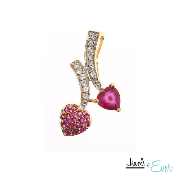 10KT Gold Pendant Set with Beautiful Combinations of Genuine gemstones and Accented with White Sapphires