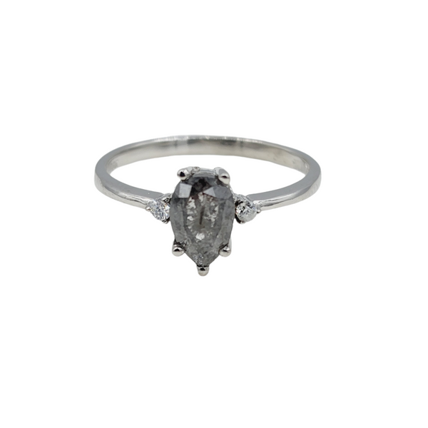 10K White Gold Ring Set With Genuine Diamonds 1.16ct