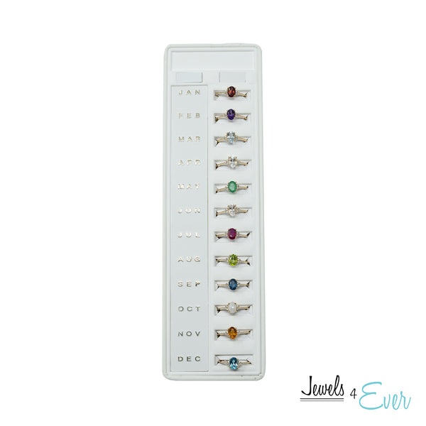 10K Classic Gold Ring Set With 7x5 mm Oval Genuine Gemstone and Diamonds