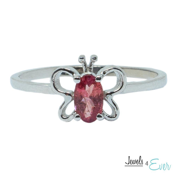 10K Butterfly Baby Ring Set With 5X3 mm Oval Genuine Gemstone