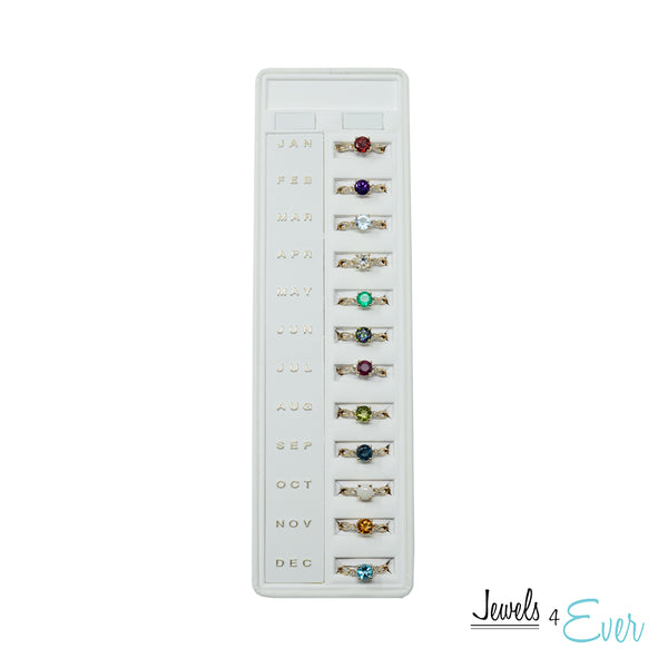 10K Gold Ring Set With 6X6 mm Round Genuine Gemstone and Diamonds