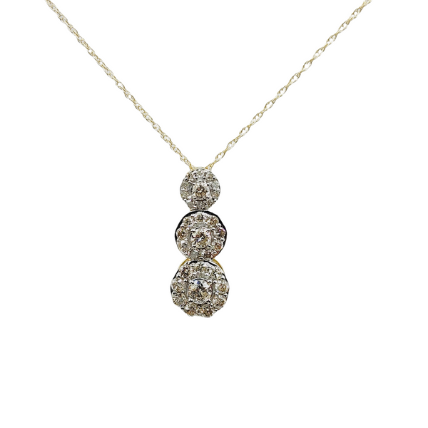 10K Yellow Gold Diamond Pendant With Chain