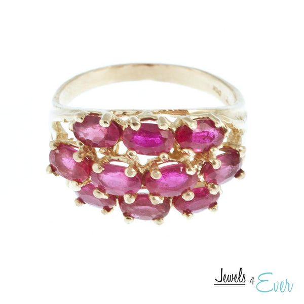 14KT White / Yellow Gold 5 x 3mm Genuine Gemstone Ring