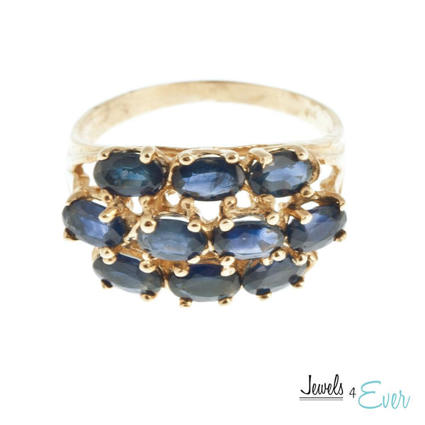 14KT White / Yellow Gold 5 x 3mm Genuine Gemstone Ring