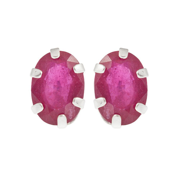 Sterling Silver Earrings Set with Your Choice of 7 x 5mm Genuine Gemstones