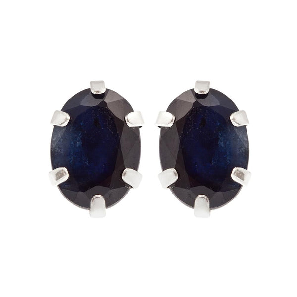 Sterling Silver Earrings Set with Your Choice of 7 x 5mm Genuine Gemstones