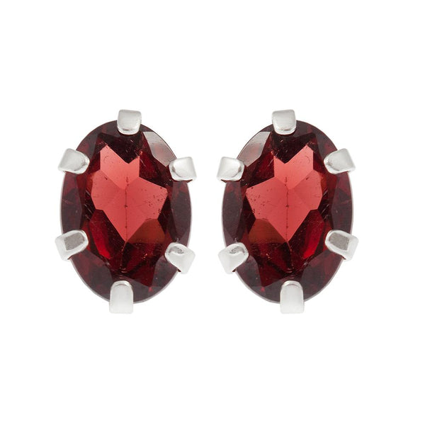 Sterling Silver Earrings Set with Your Choice of 7 x 5mm Genuine Gemstones