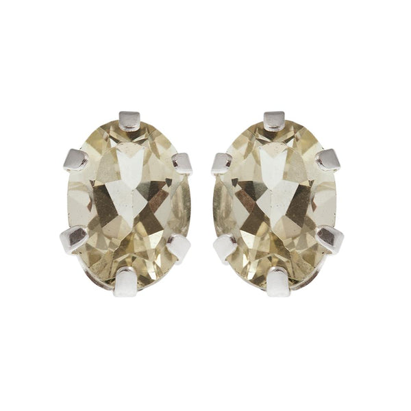 Sterling Silver Earrings Set with Your Choice of 7 x 5mm Genuine Gemstones